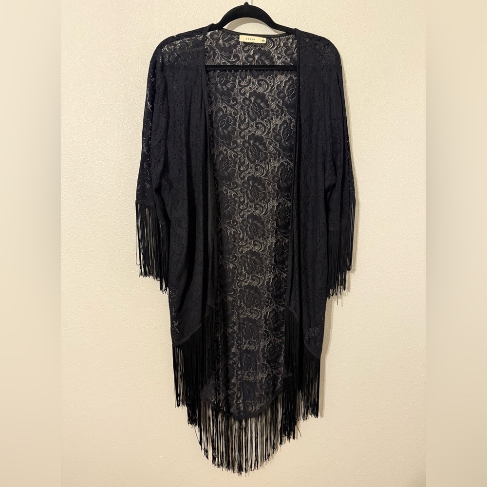 Entro Boho Black Lace Kimono